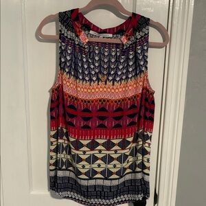 Collective Concepts Sleeveless Tank Top in Red, Navy and Cream